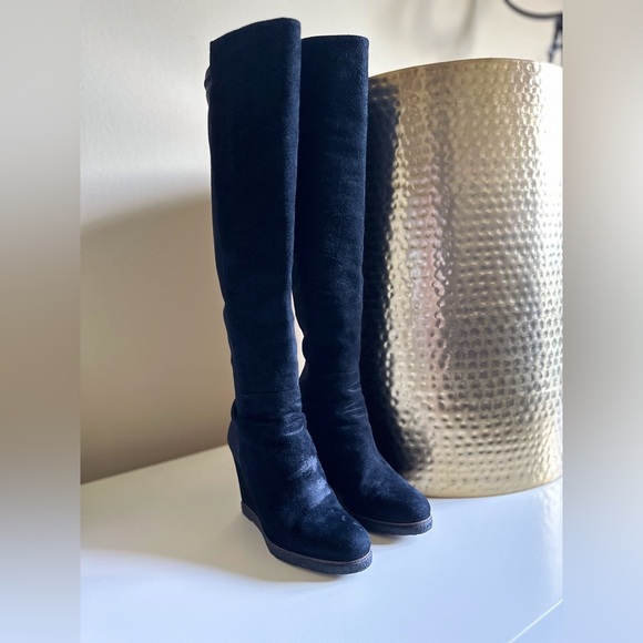 SOLD—Stuart Weitzman 5050 Over-knee Wedge Boots - Picture 4 of 10